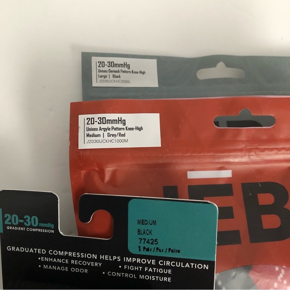 Medical 20-30 mmhg Men's Compression Dress Socks (2) and Sport Leg Sleeves (1) - Picture 2 of 7